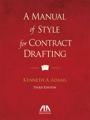 cover image of A Manual of Style for Contract Drafting